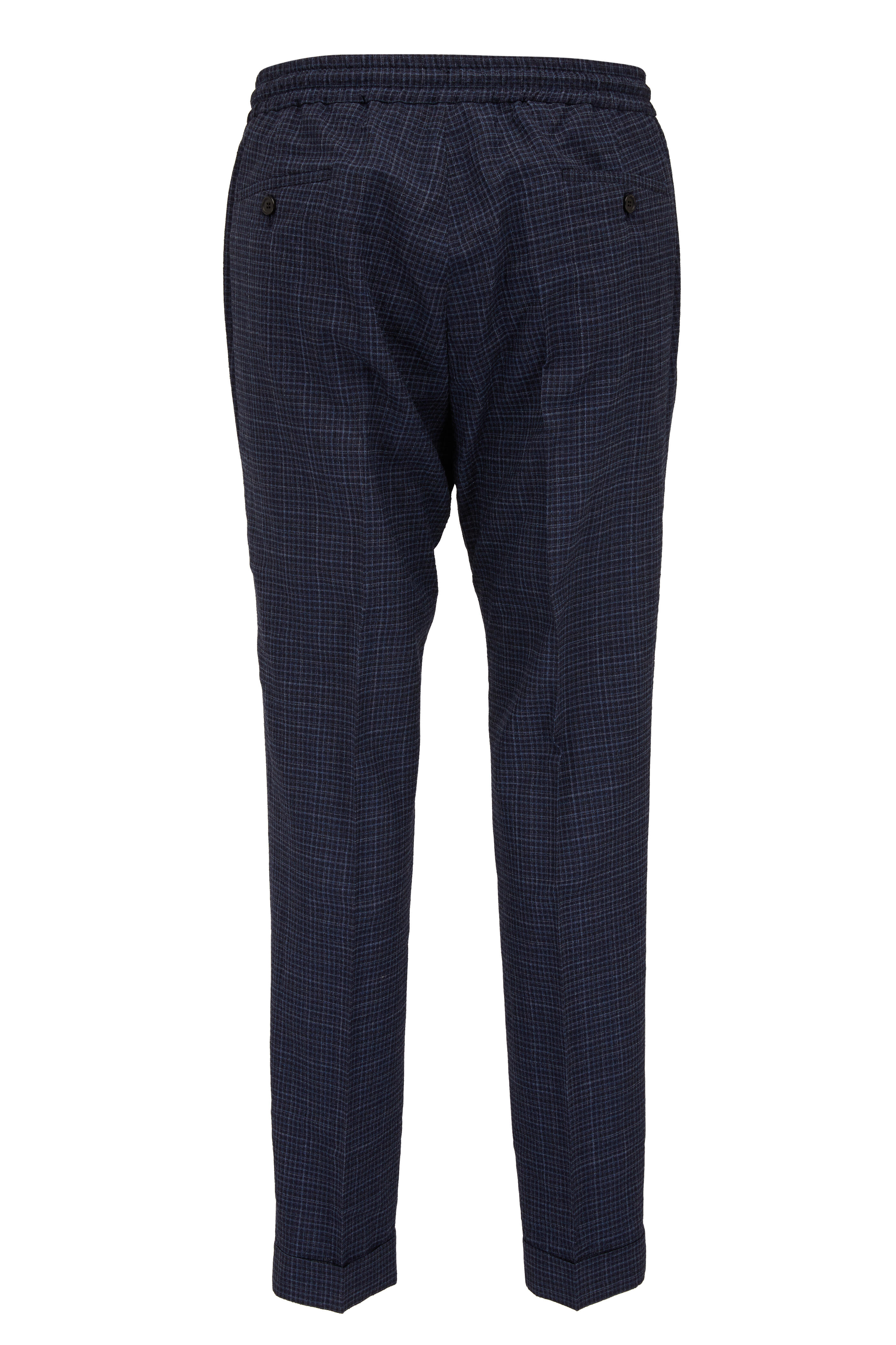 Paul Smith - Blue Plaid Drawstring Pant