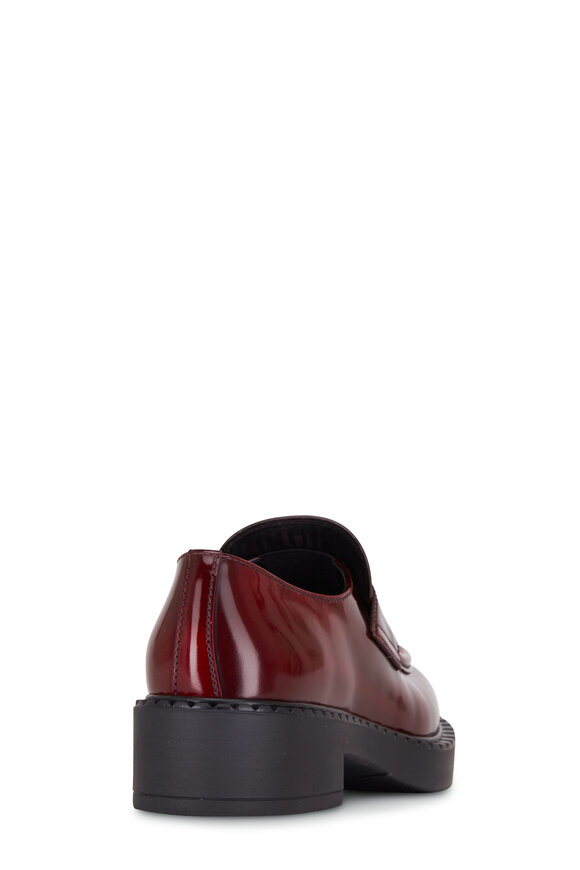 Prada - Porpora Fume Spazzolato Leather Logo Loafer, 50mm