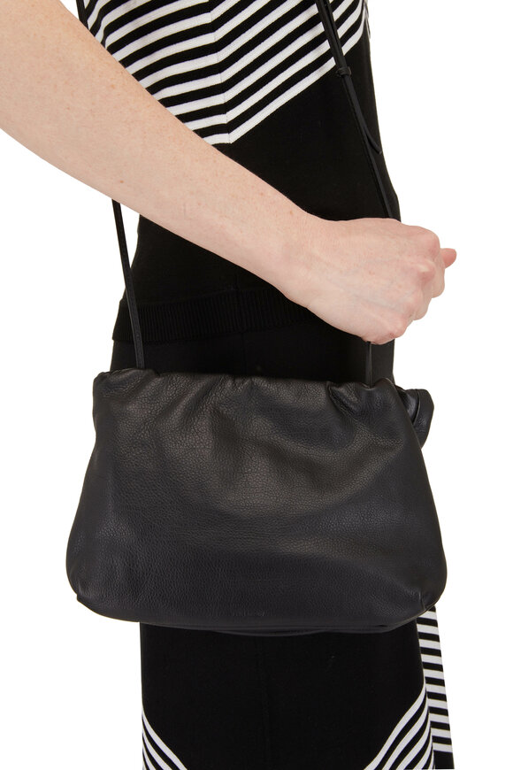 The Row - Bourse Black Leather Shoulder Bag