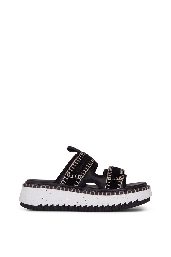 Chloé - Llilli Black Leather Flatform Sandal