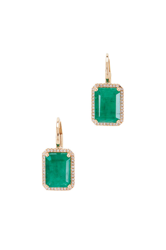 Kai Linz - Emerald & Diamond Halo Earrings