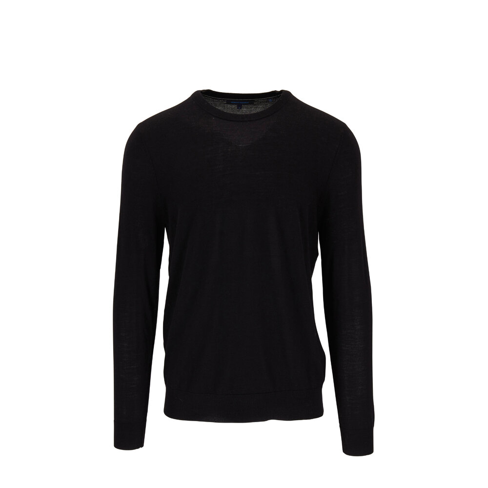 Patrick Assaraf - Black Merino Wool Crewneck Sweater