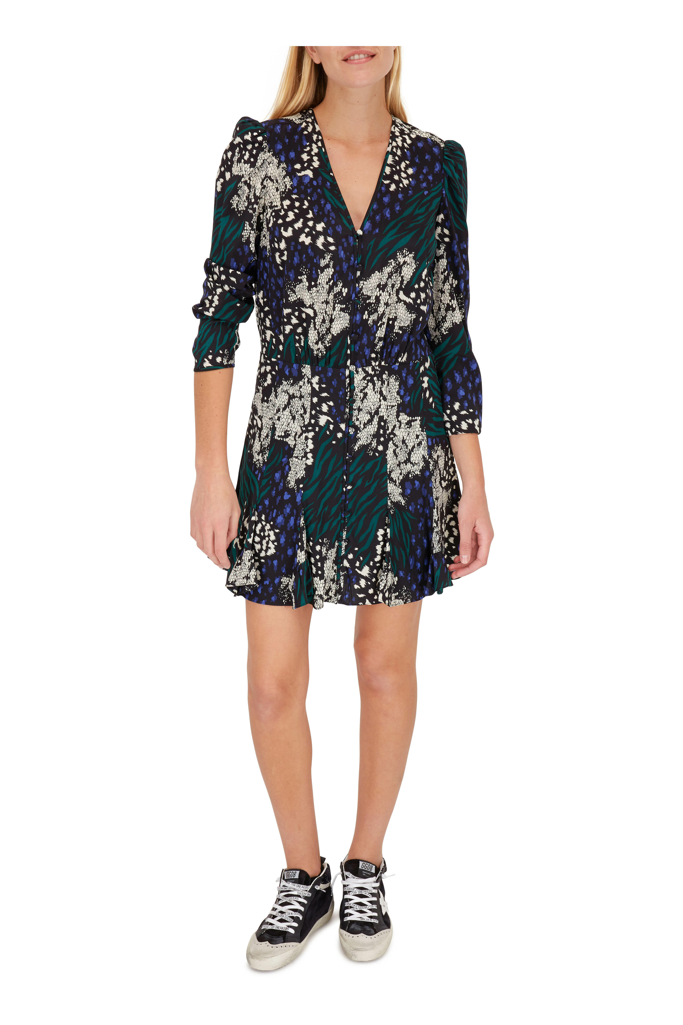 Veronica Beard - Riggins Black Multi Printed Long Sleeve Dress