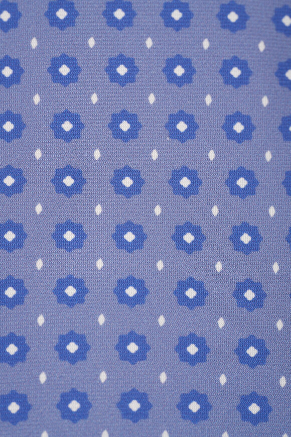 Kiton - Violet & Blue Star Medallion Silk Necktie 