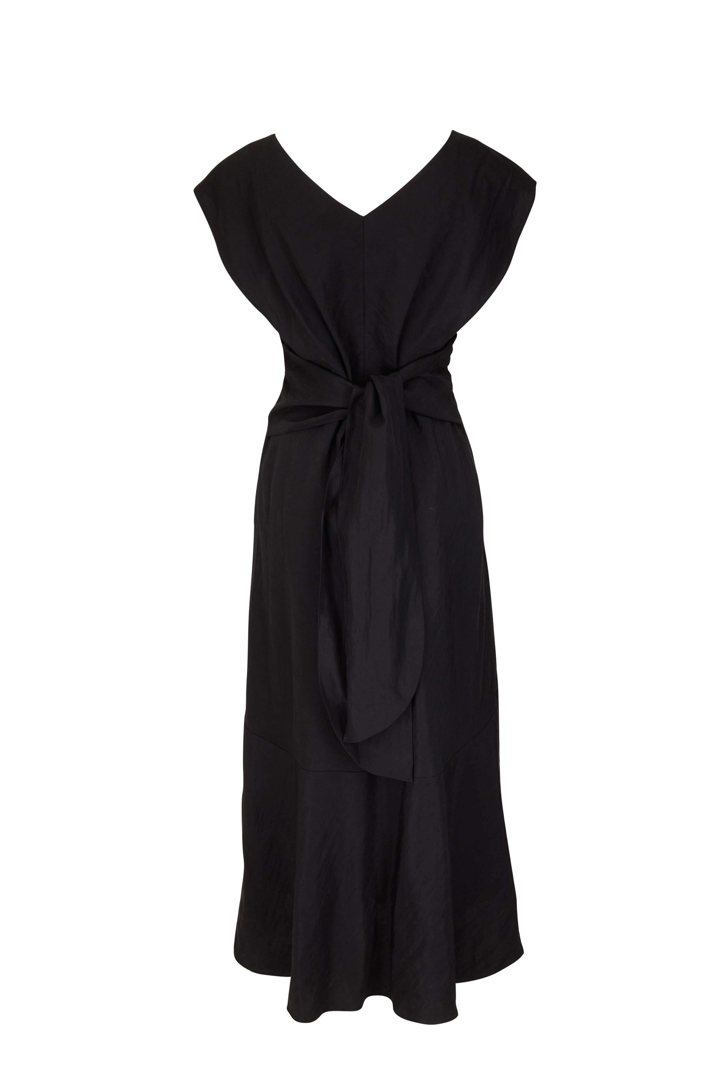 Vince - Black Flutter Sleeve Midi Dress | Mitchell Stores