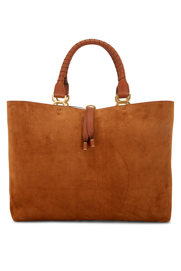 Chloé - Marcie Caramel Suede Large Tote Bag 