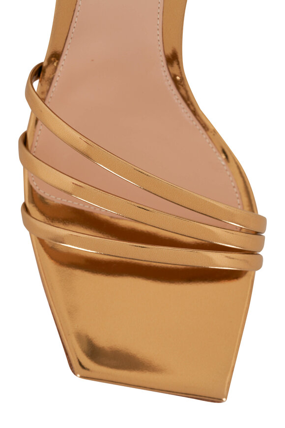 Gianvito Rossi - Brielle Gold Metal Mekong Strappy Sandal, 55mm 