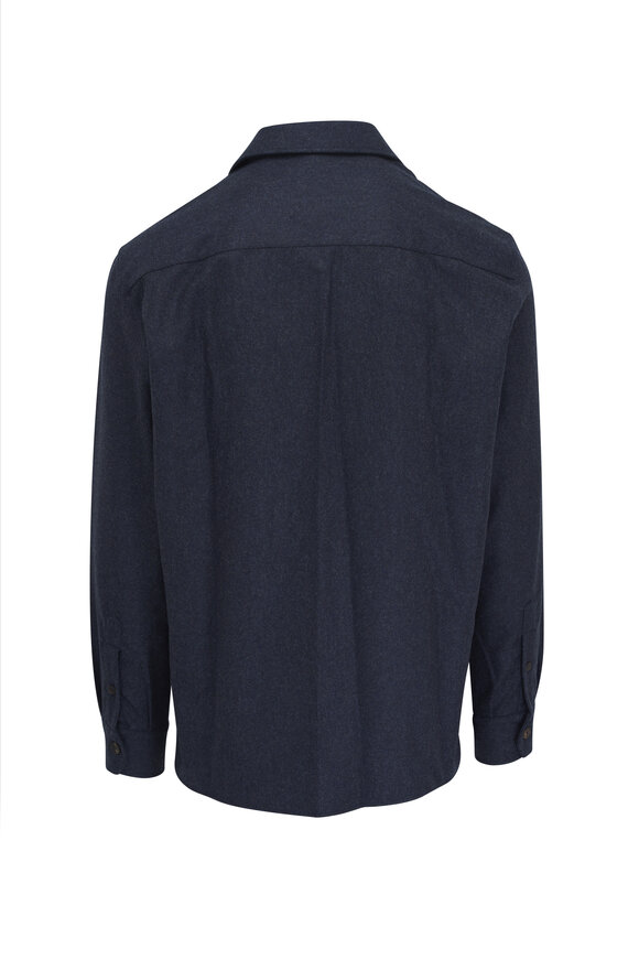 Brunello Cucinelli - Dark Blue Wool Overshirt