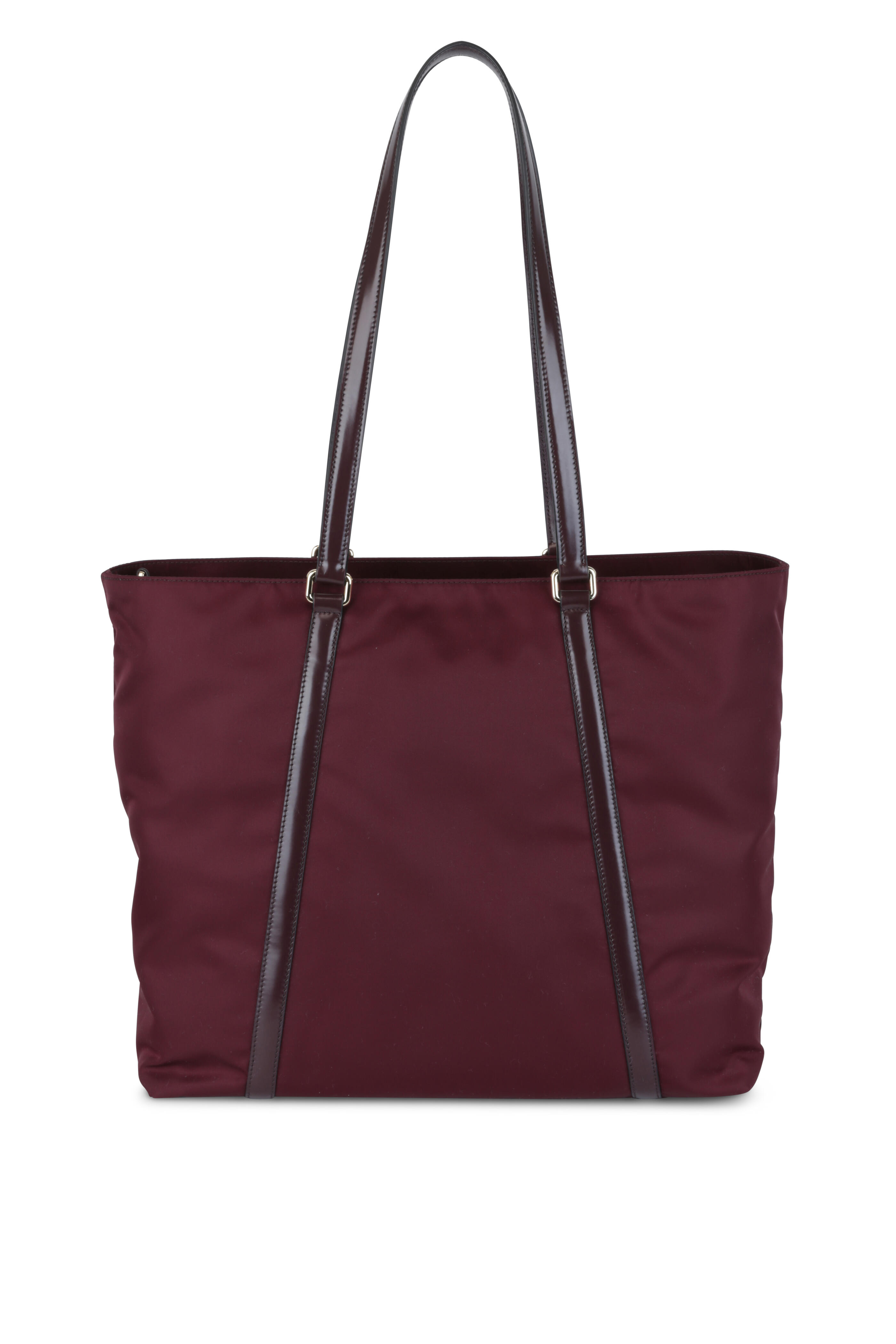 PRADA Medium Nylon Tote Bag Maroon