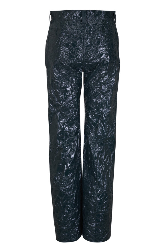 Marni Petrol Coated Crinkle Taffeta Five Pocket Pant - view 3
