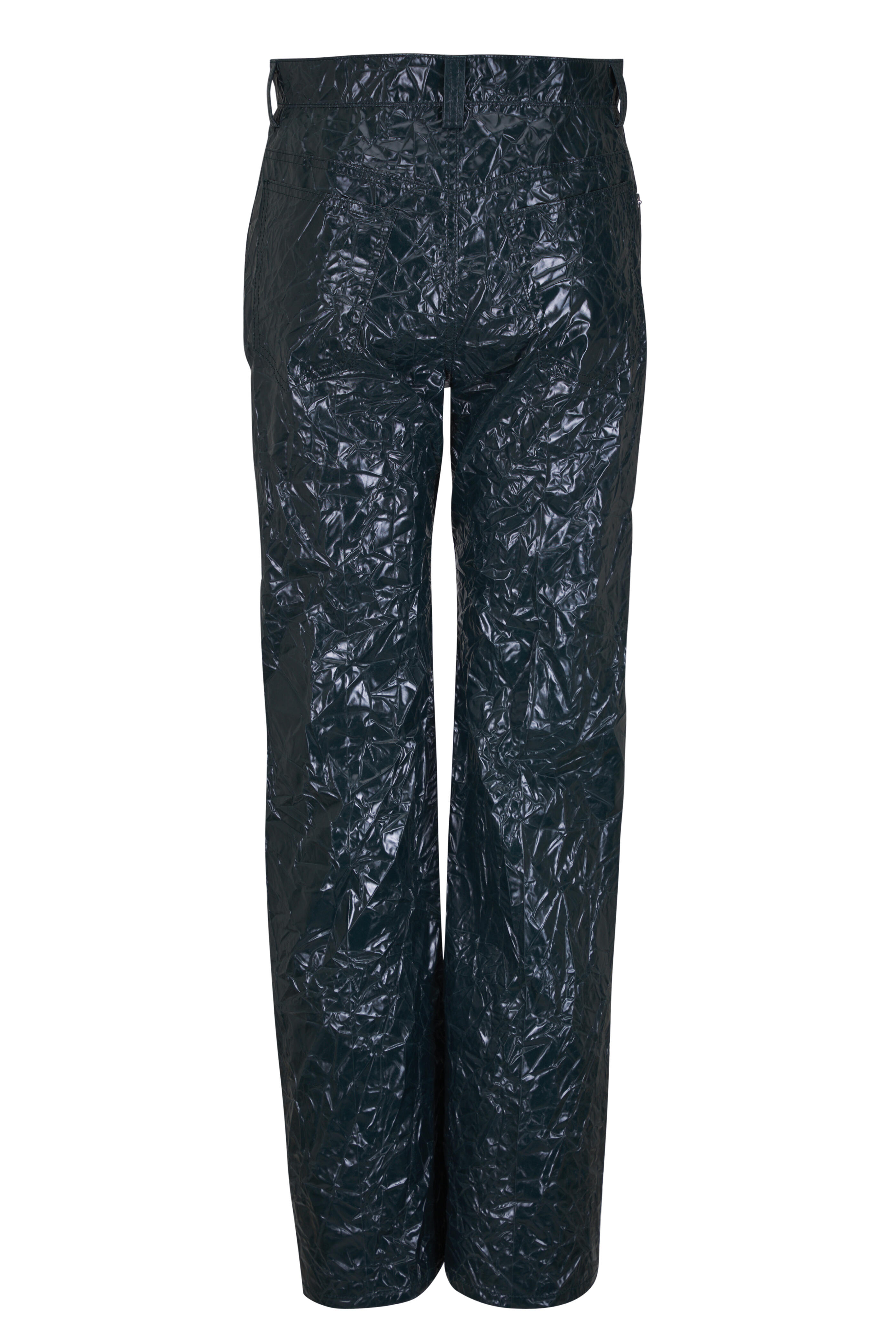 Marni - Petrol Coated Crinkle Taffeta Five Pocket Pant - view 6