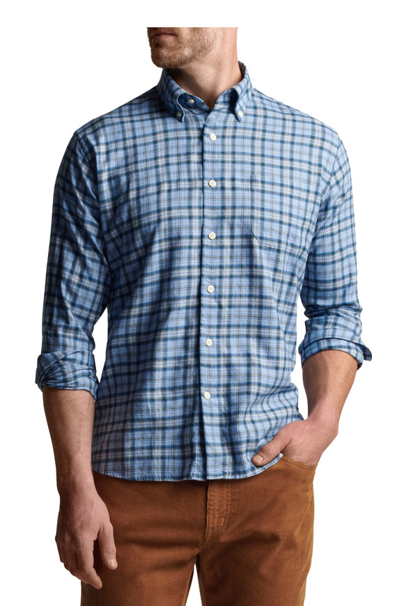 Peter Millar - Cottage Blue Page Autumn Cotton Sport Shirt