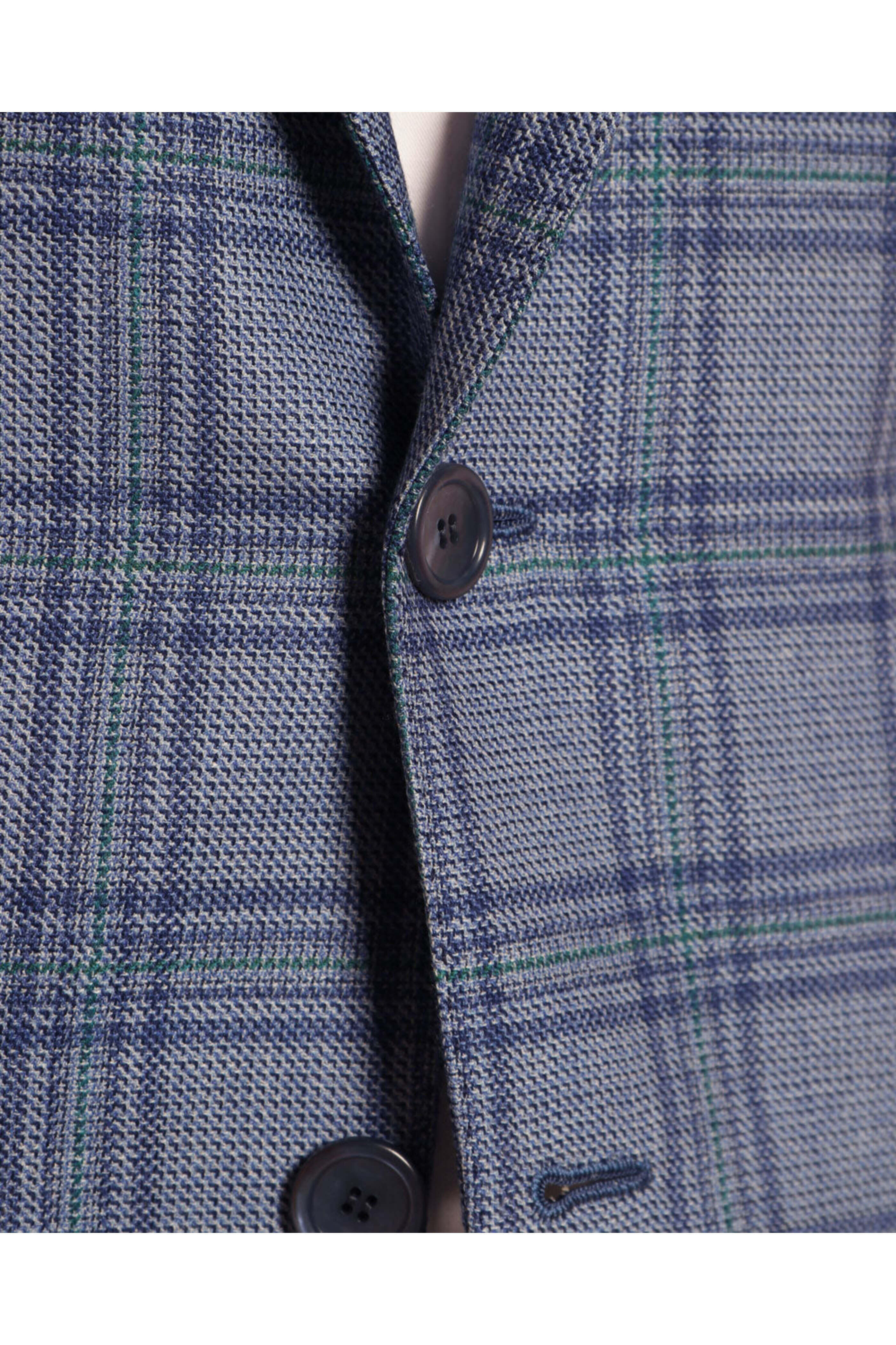 Cesare Attolini - Blue and Green Wool Blend Plaid Sportcoat