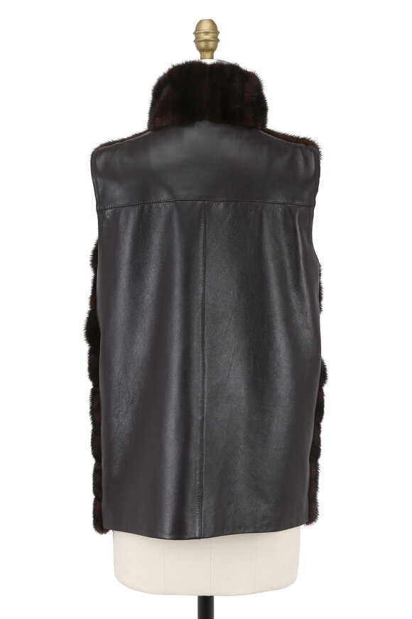 Reich Furs - Natural Mahogany Mink With Leather Back Vest