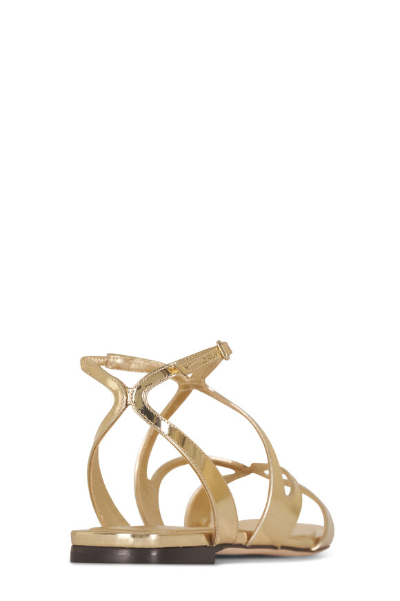 Jimmy Choo Ayla Gold Leather Flat Sandal - view 4