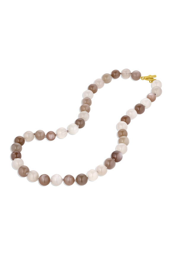 Leigh Maxwell 18k Yellow Gold Bronze Beaded Necklace