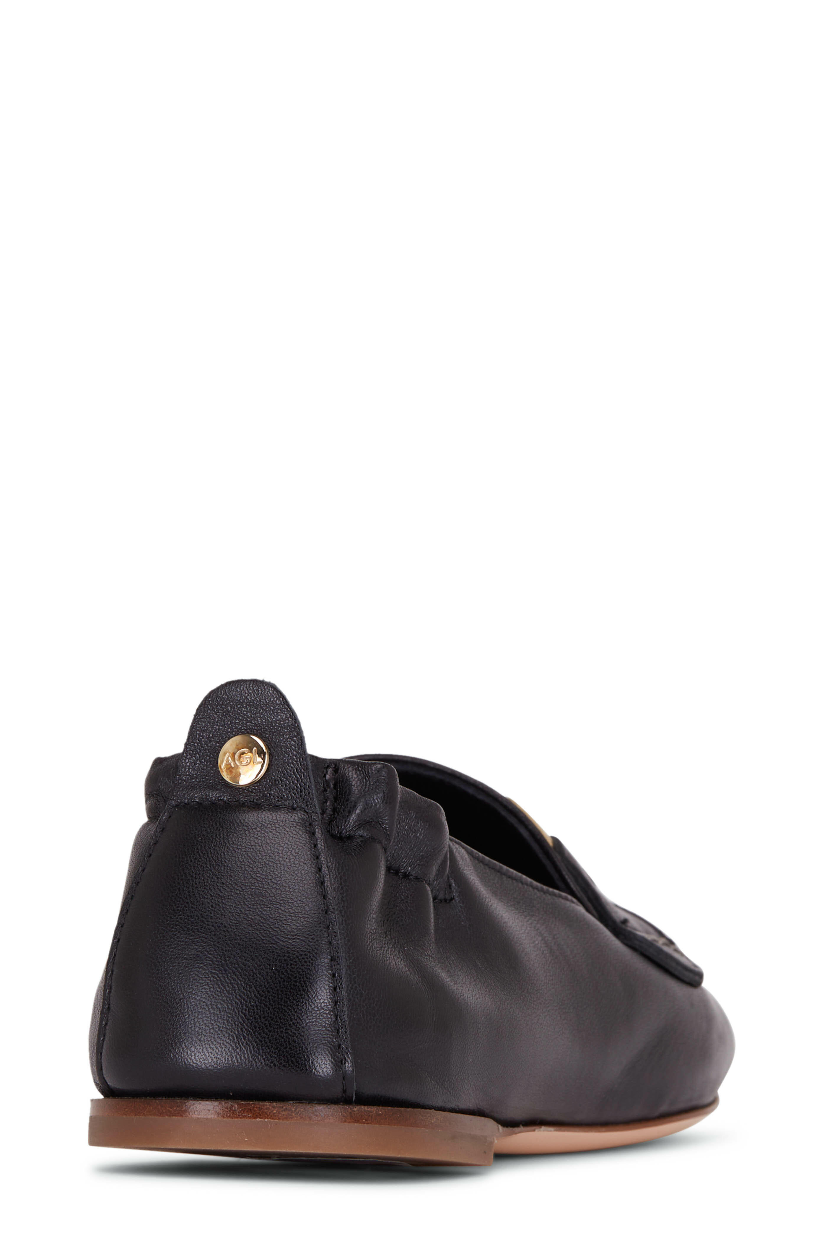 AGL Sheryl Black Leather Piercing Flat Mitchell Stores