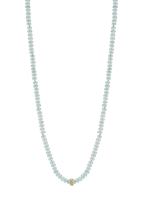 Caroline Ellen - Faceted Aquamarine Bead Necklace