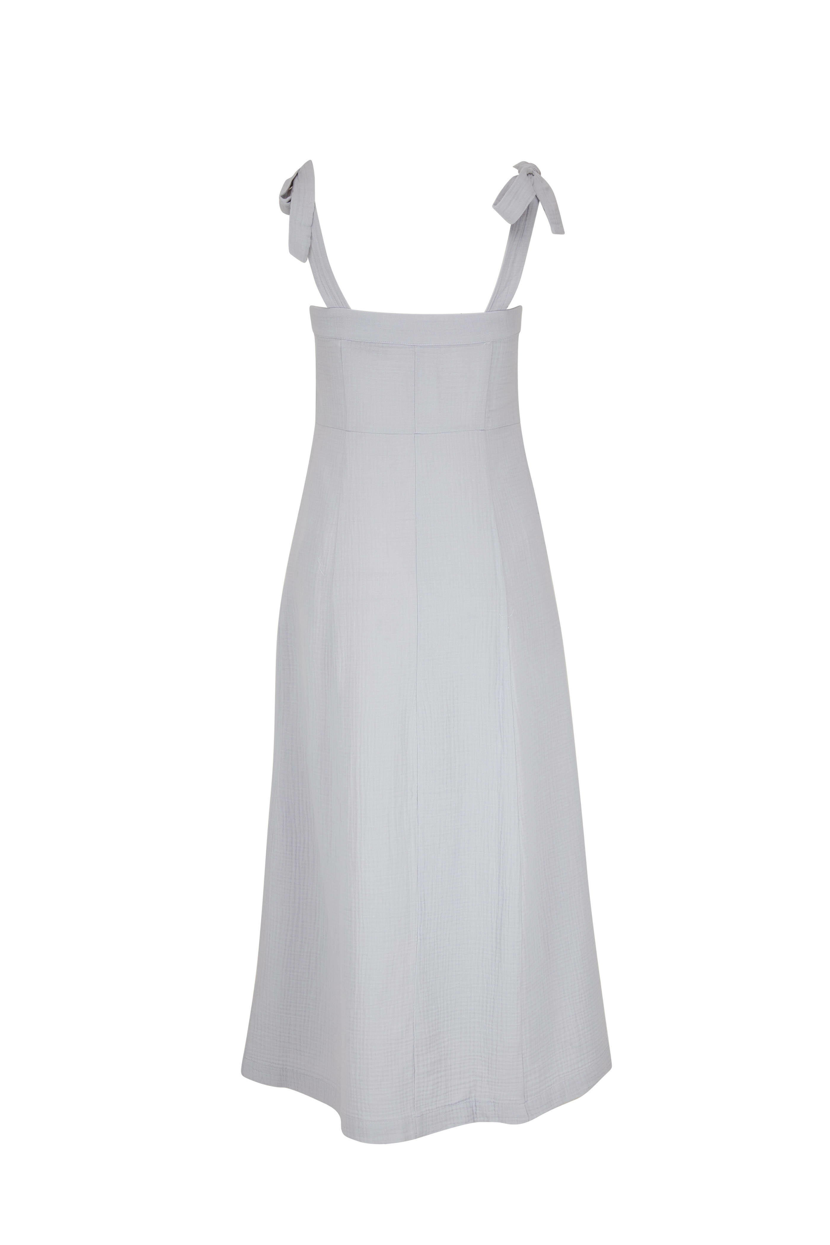 Faherty Brand - Dream Smokey Blue Cotton Gauze Tie Dress