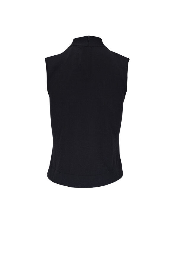 Akris - Black Lurex Mock Neck Knot Knit Top