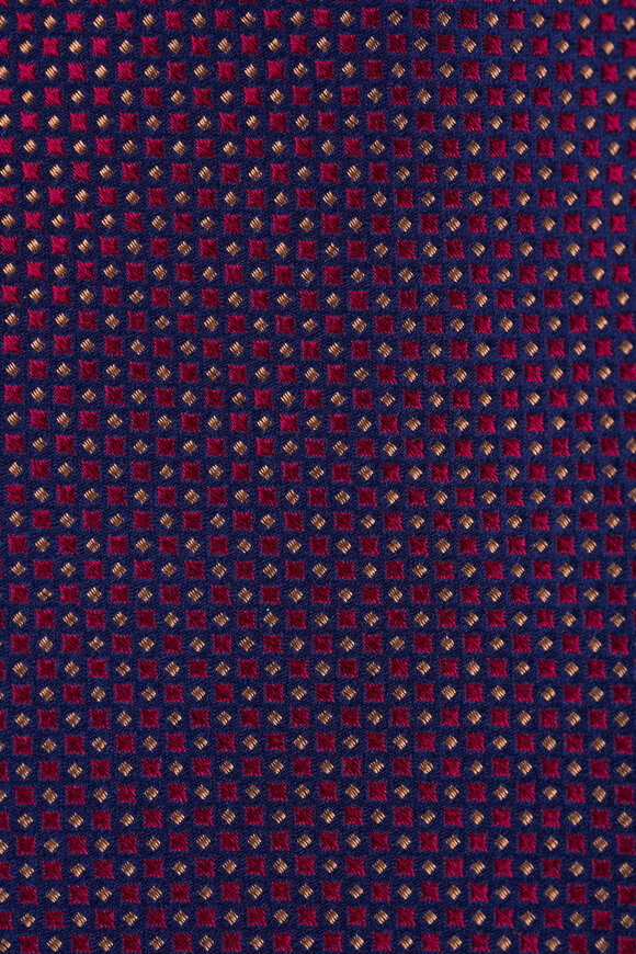 Kiton Red Geometric Silk Necktie - view 2