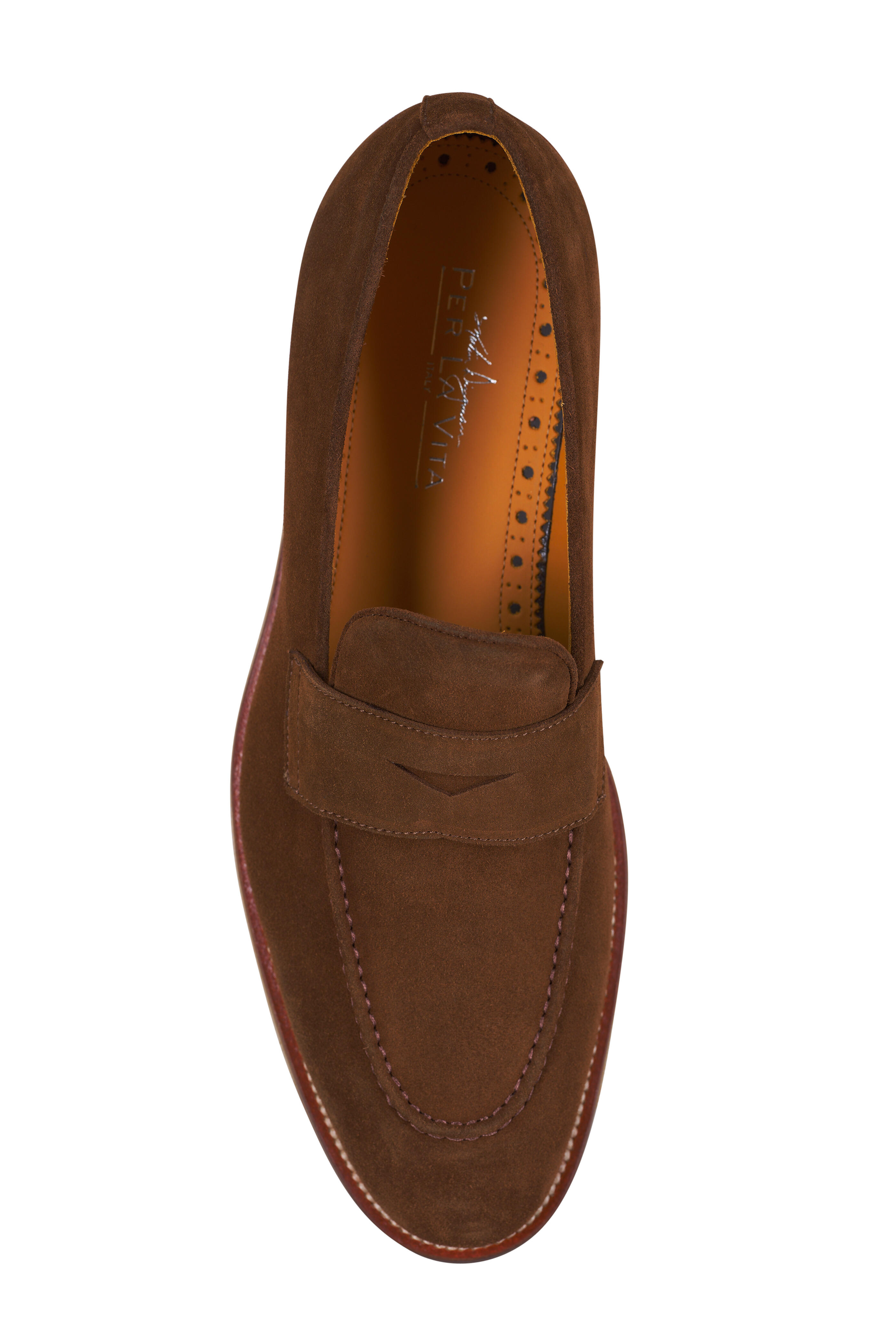 Martin Dingman - Tuscan Brown Suede Penny Loafer