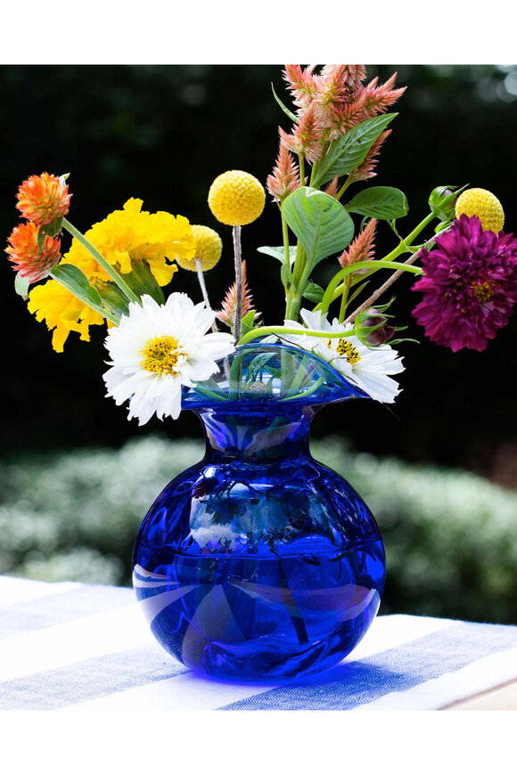 Vietri Hibiscus Bud Vase in Cobalt - view 2