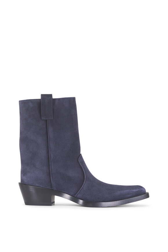 Khaite Clive Midnight Navy Suede Ankle Boot, 35mm - view 2