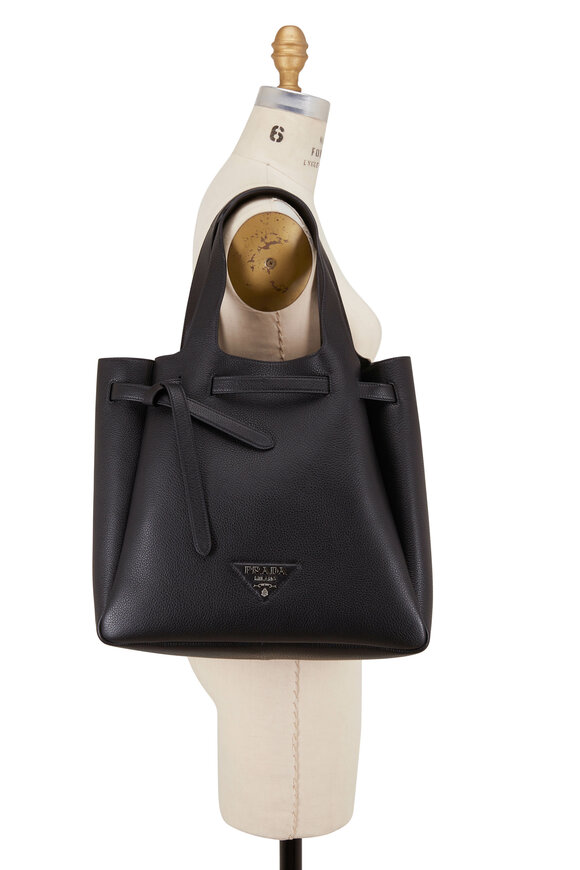 Prada - Daino Black Leather Soft Hobo