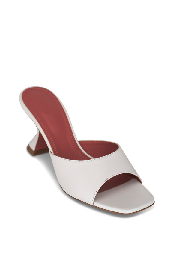 Amina Muaddi Lupita White Nappa Leather Sandal, 70mm