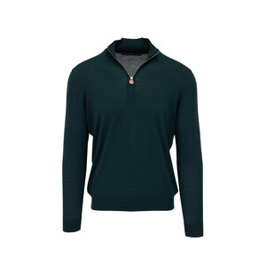 新品未使用　NKNIT pattern pullover sweat 限定　黒 Kiton - Green Wool Quarter Zip Pullover | Mitchell Stores
