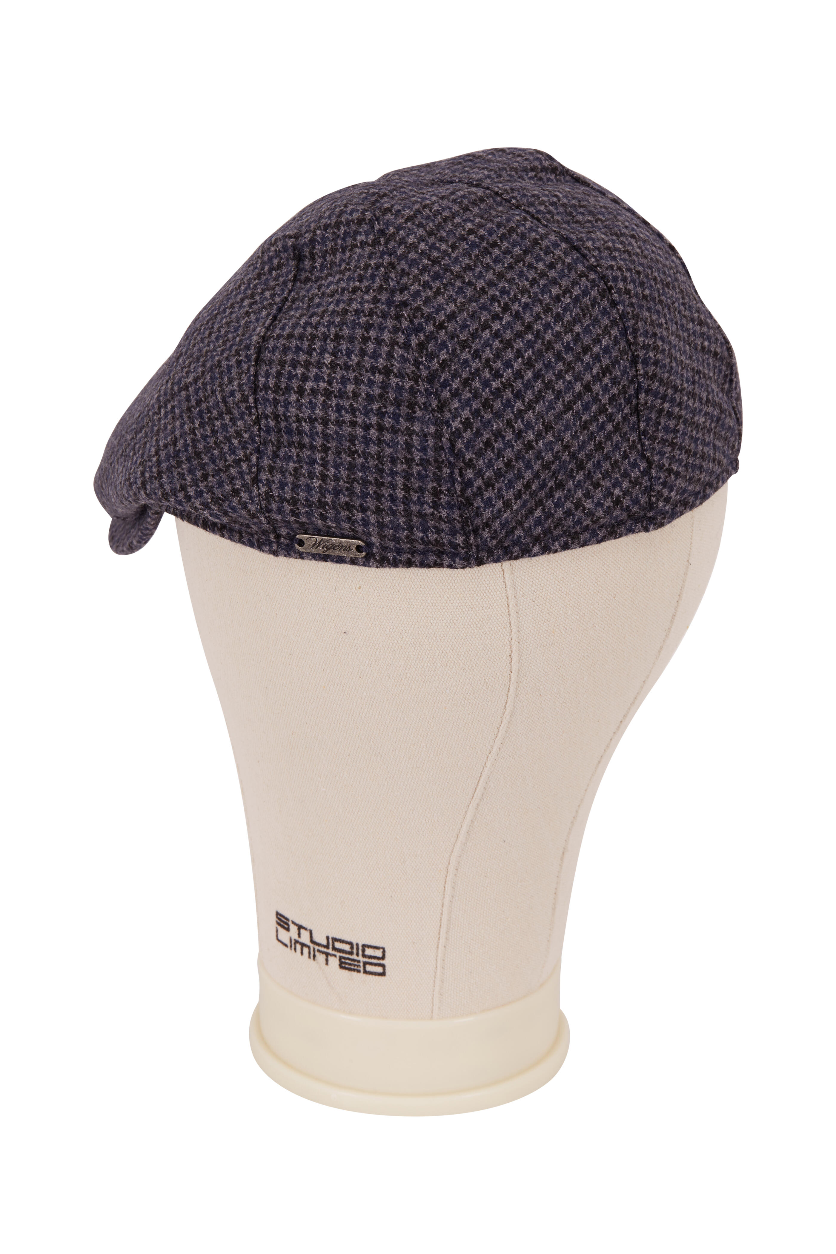 Wigens - Navy Herringbone Wool Slim Cap | Mitchell Stores