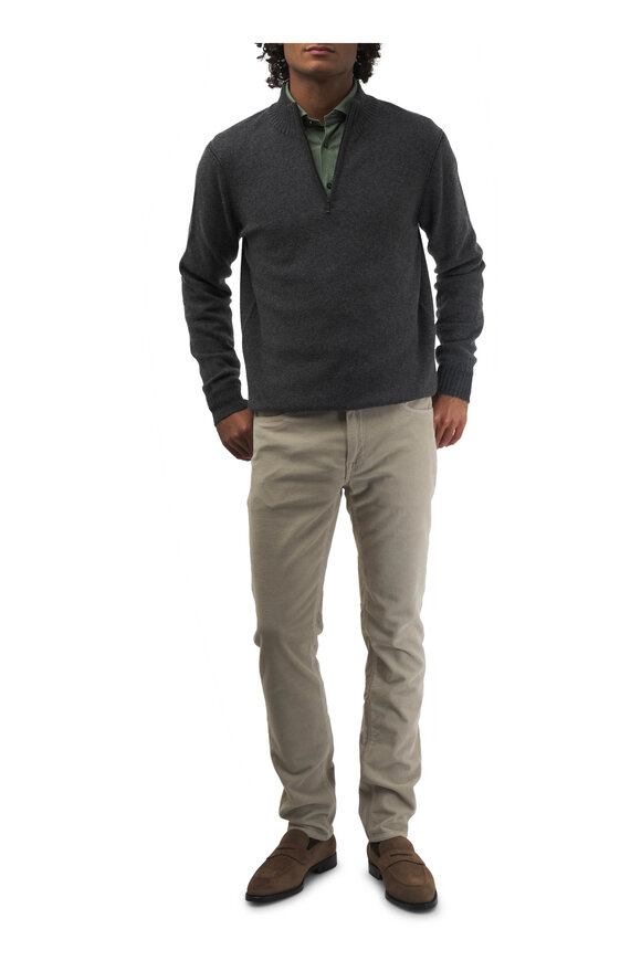 Kinross - Charocal Gray Cashmere Quarter Zip Pullover