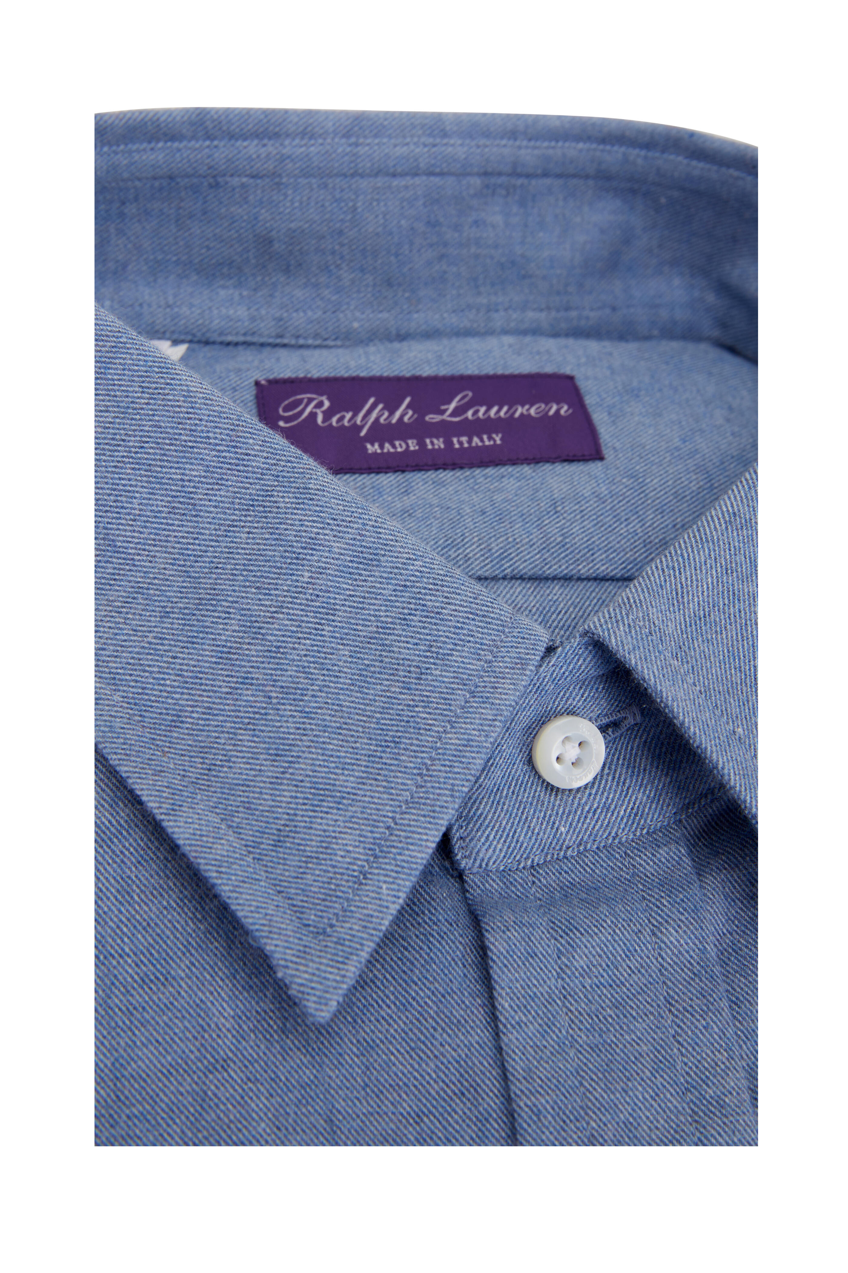 Ralph Lauren Purple Label - Blue Melange Twill Sport Shirt