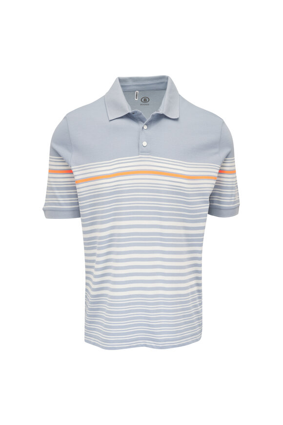 Bogner Light Blue Fog Stripe Polo
