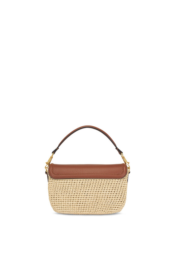 Valentino Garavani All Time Natural & Saddle Raffia Shoulder Bag - view 11