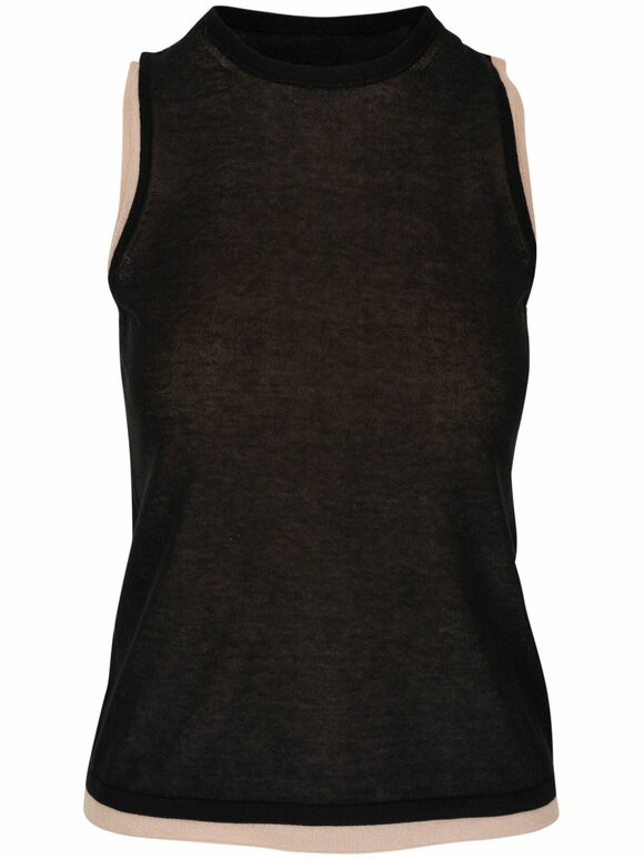 Vince - Black & Beige Double Layer Shell Tank