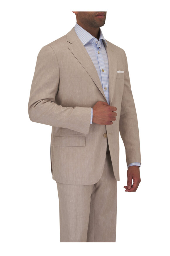 Kiton - Tan Linen Cashmere & Silk Suit 