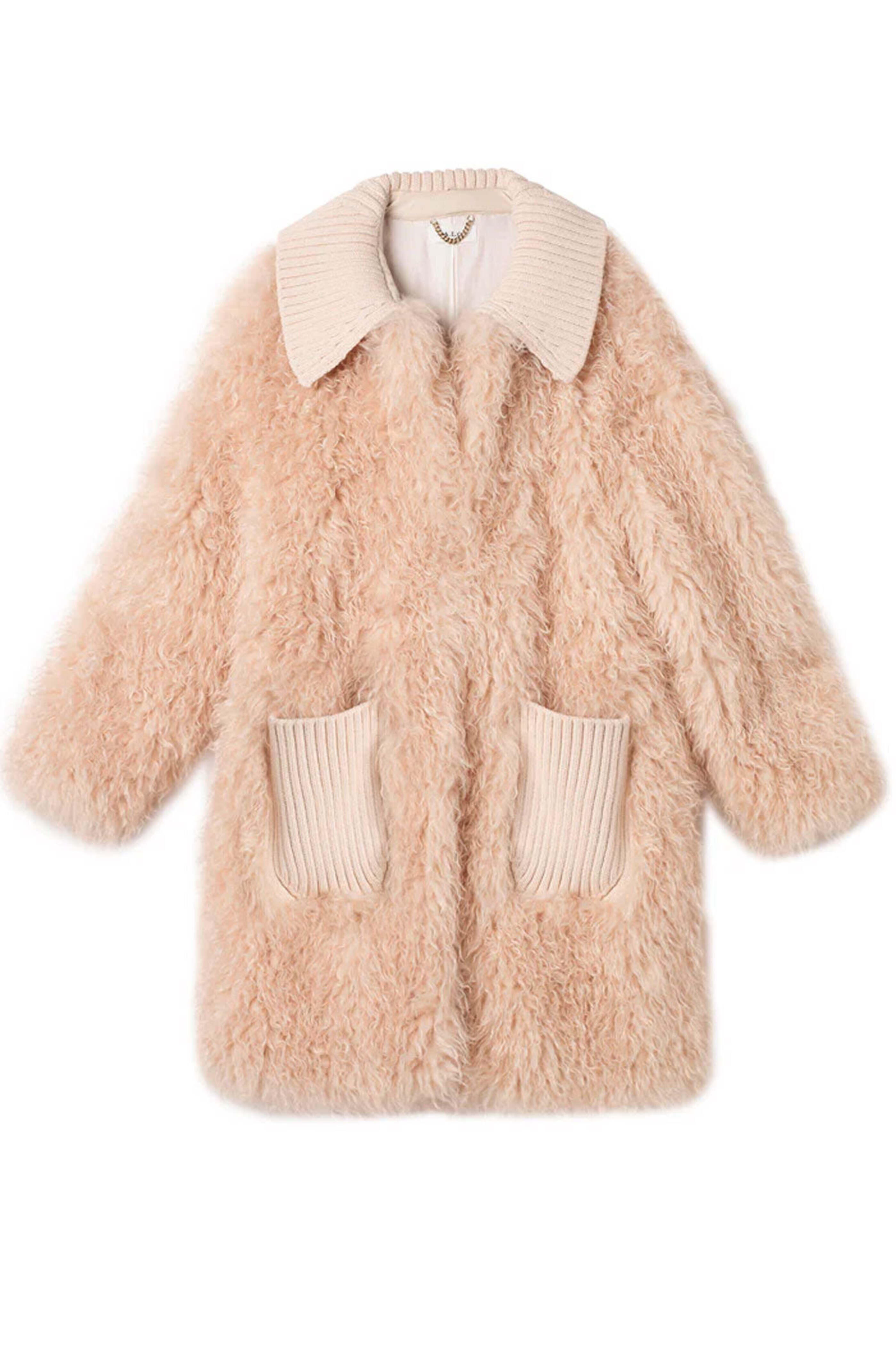 A.L.C. - Faint Peach Faux Fur Grey Coat