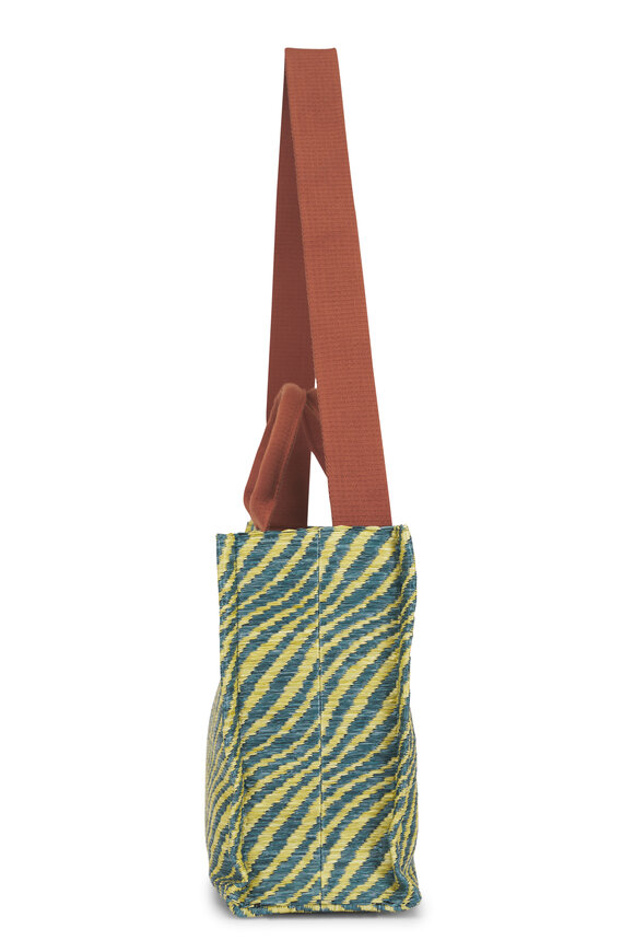 Marni Small Garden Green Wavy Raffia Tote - view 4