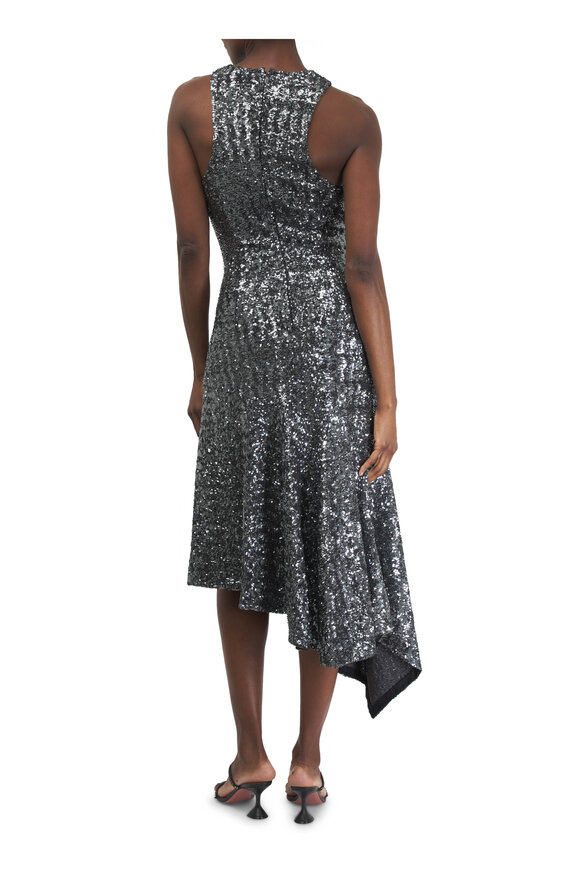 Michael Kors Collection - Sequin Asymmetric Drape Tank Dress