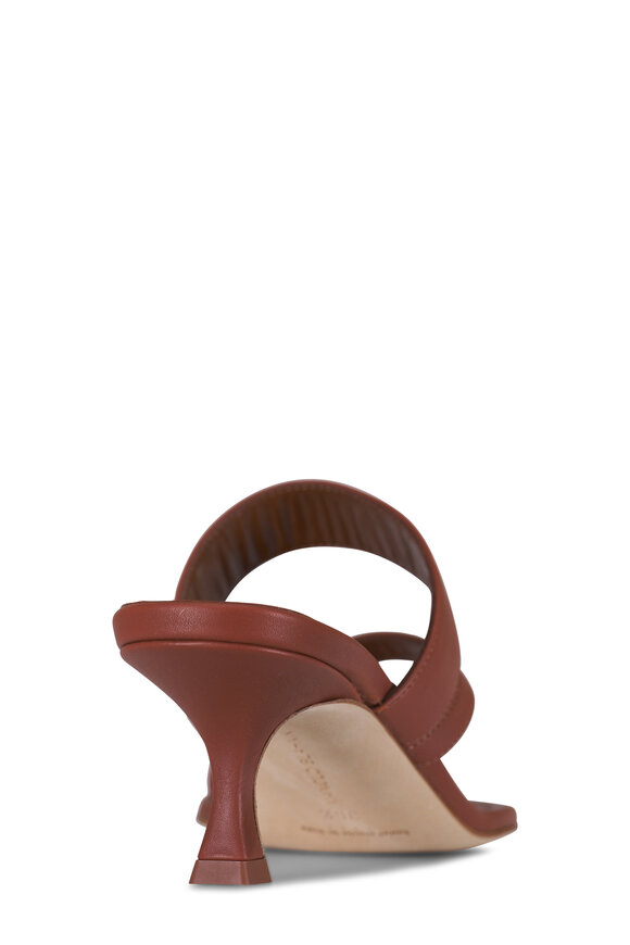 Manolo Blahnik Susa Brown Leather Sandal, 50mm - view 4