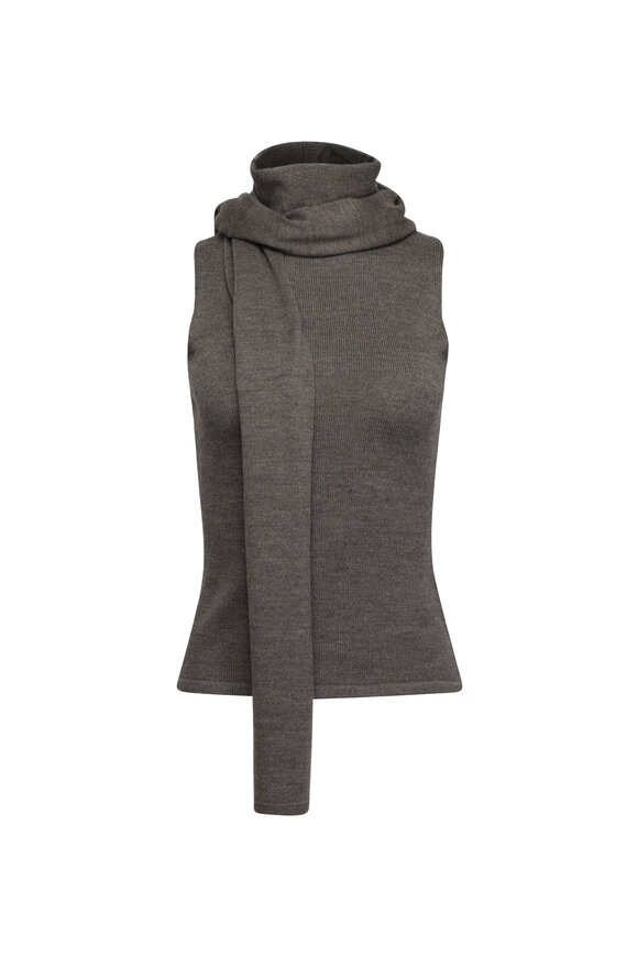 Staud Canal Truffle Scarf Neck Top