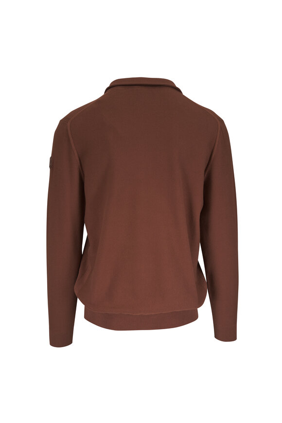 Moncler Caramel Cotton Zip Up Cardigan - view 3