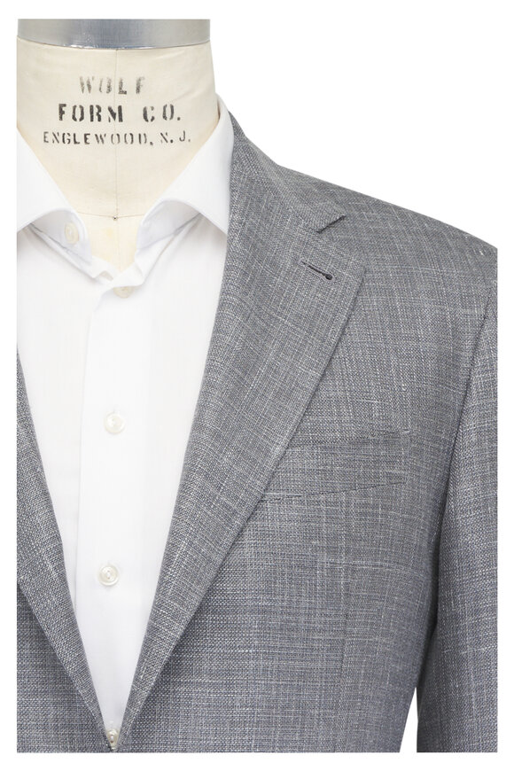 Canali Kei Light Gray Hopsack Sportcoat - view 1