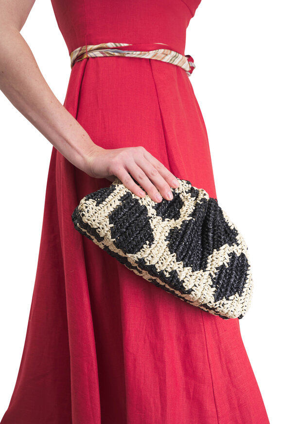 Maria La Rosa Americana Game Black & Ecru Crochet Shoulder Bag - view 2