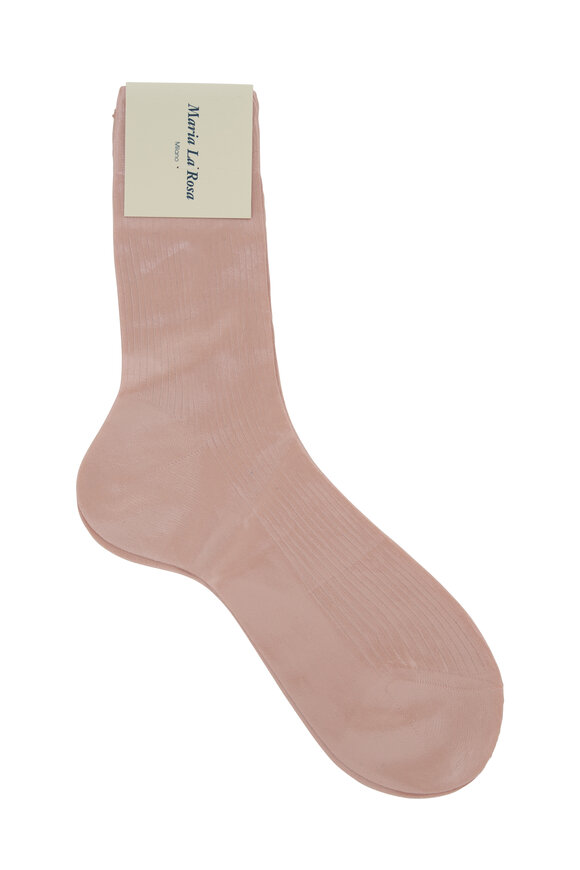 Maria La Rosa - Laminated One Pale Rose Metallic Sock