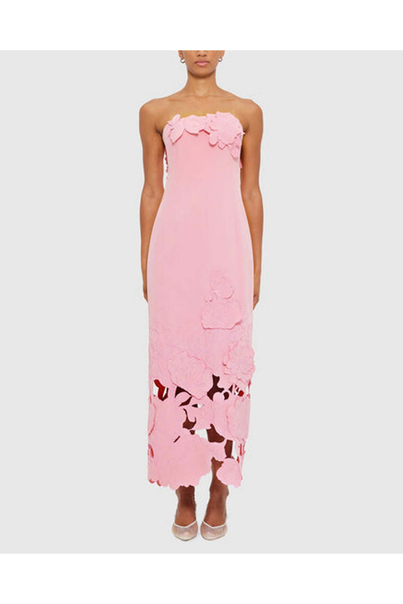 Leo Lin - Flamingo Floral Applique Rayna Midi Dress