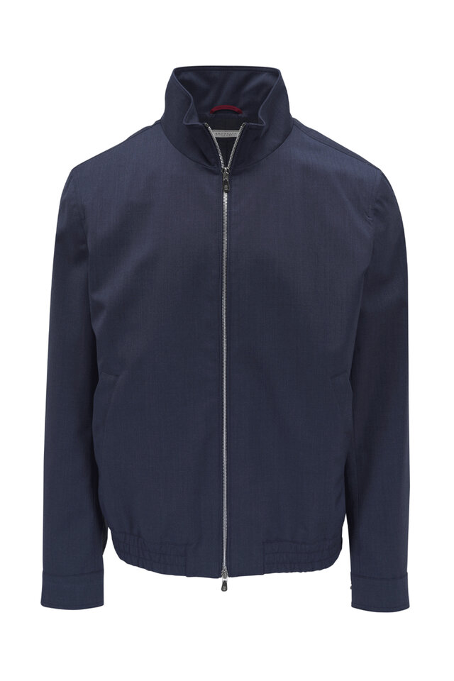 Brunello Cucinelli - Denim Wool Bomber Jacket | Mitchell Stores
