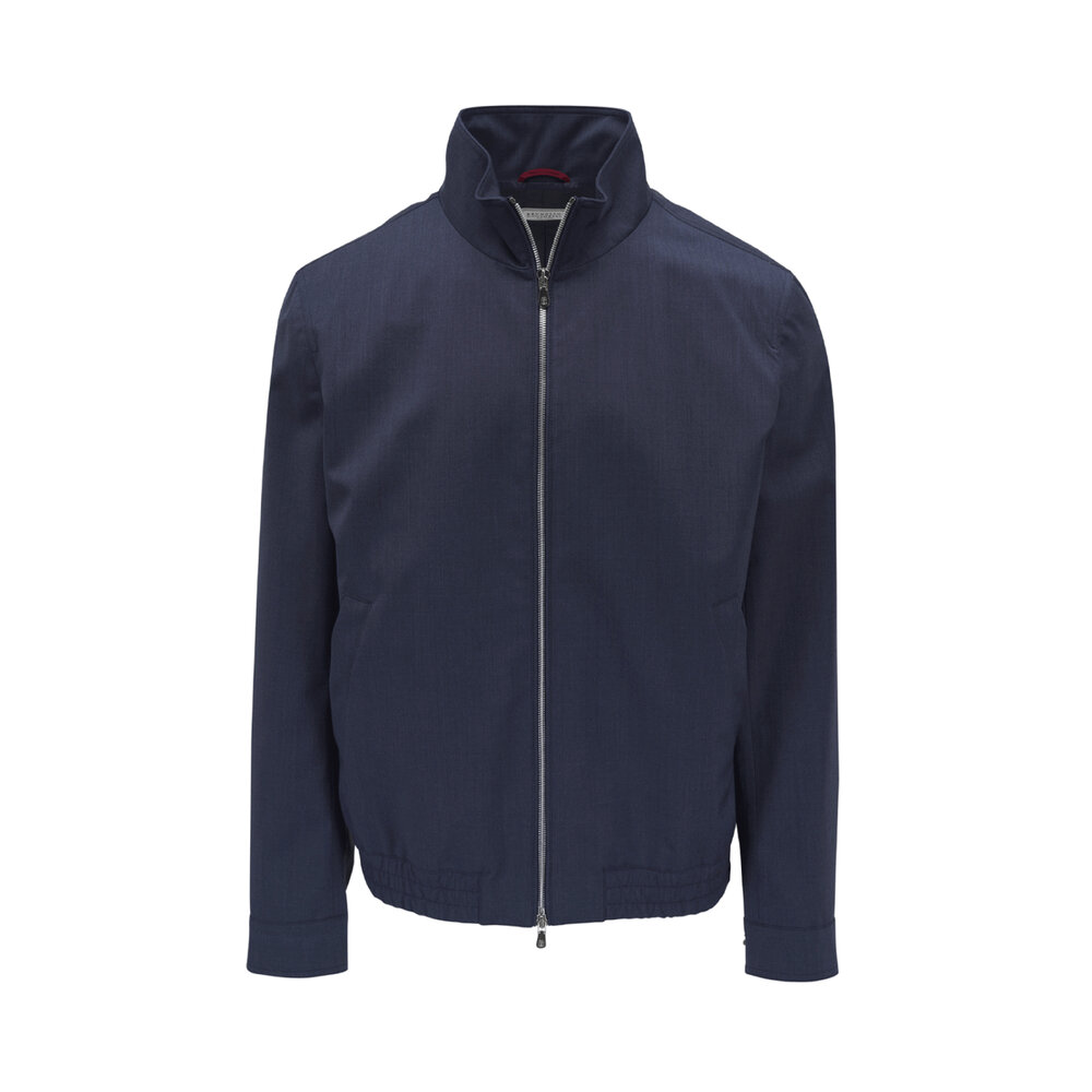 Brunello cucinelli ジャケット　46 Brunello Cucinelli // Leather Double-Zip Field Jacket